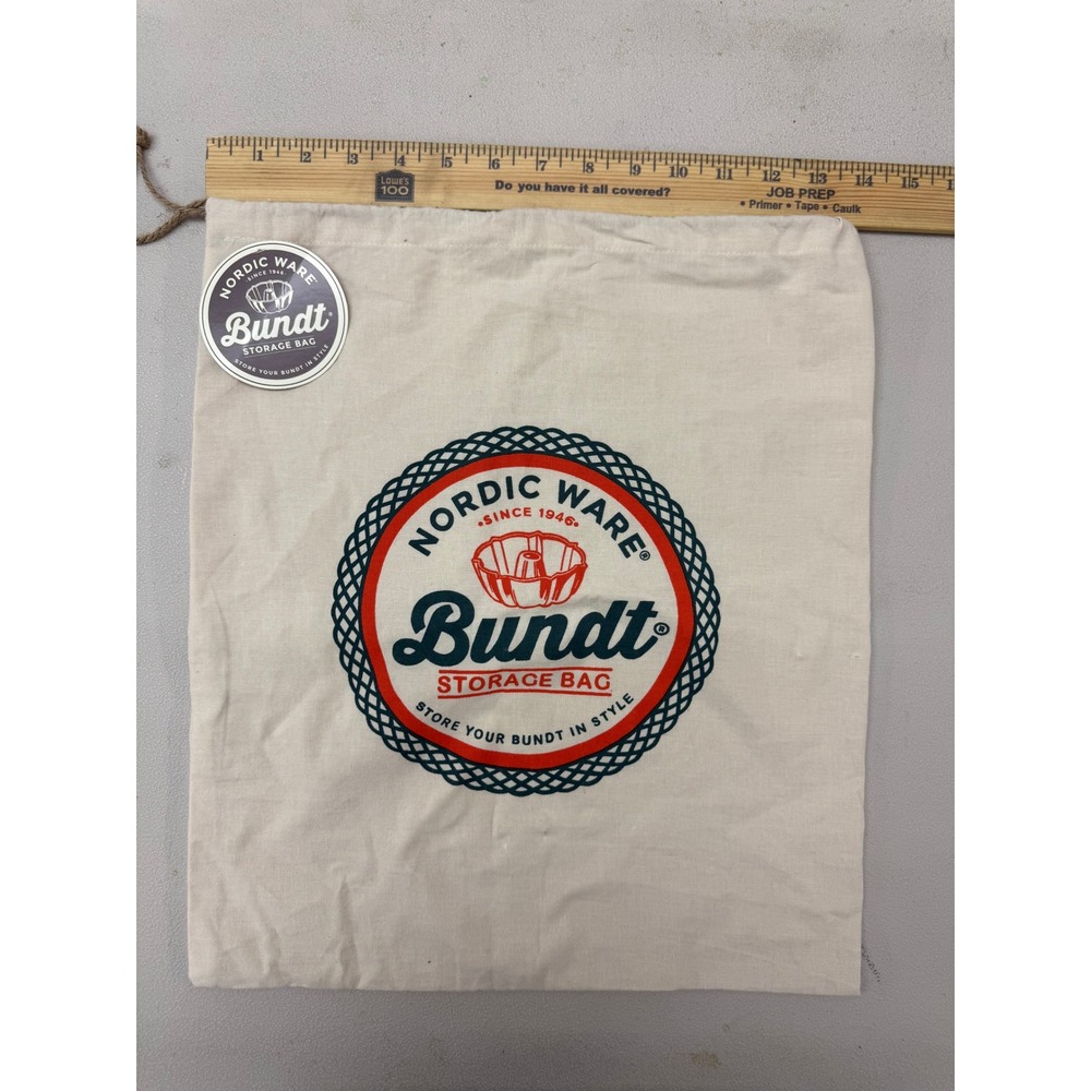 Nordic Ware Bundt Storage Bag 100% Cotton Drawstring Pan Protector New 0041752
